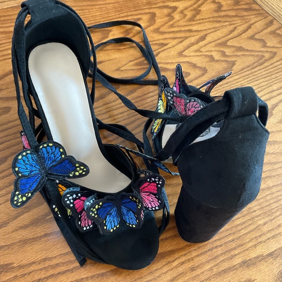 NWOT Rvidbe Scrappy Suede Chunky Butterfly Lace-Up Sandals, Sz 11 (Euro 42) - Picture 7 of 13